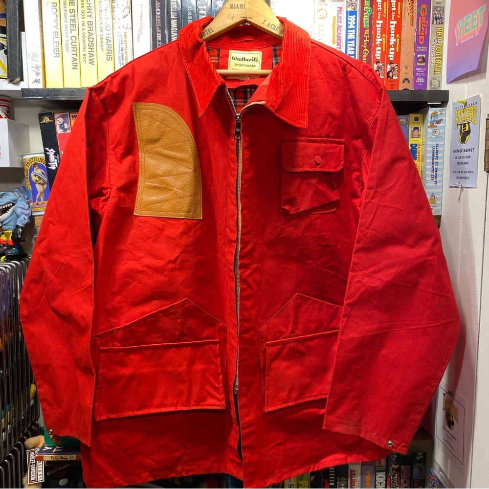 XXL VINTAGE WATERPROOF WESTERN RODEO OUTERWEAR WITH LEATHER